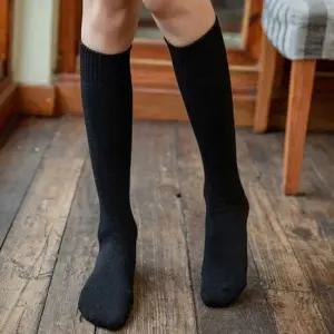 두툼안감 쫀쫀밴딩 심플 니삭스 하이틴 베이직 롱삭스