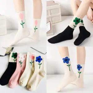 스포츠양말 오릴리 여성 화사한 포인트 꽃무늬 양말 4종 1세트