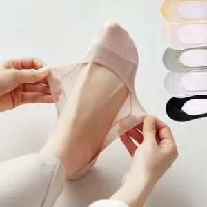 5P 실크 순면 여름 논슬립 여자덧신 여자덧신양말 미끄럼방지