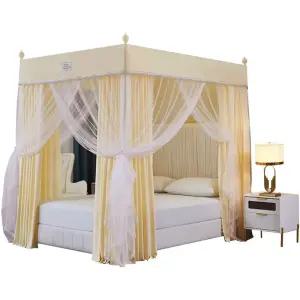 유럽풍 침대텐트 사각텐트 암막커튼 사각 수면 모기장 난방