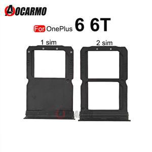 OnePlus 6 6T Sim 카드 홀더 슬롯 수리 교체 부품용 단일 및 이중 SIM 트레이