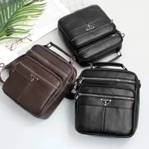 데일리백 미콘 멀티포켓 소가죽 캐주얼 미니 크로스백