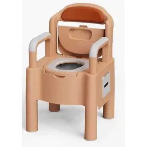 이동식 간이 화장실 실내 카키 휴대용 높이 변기 좌변기 조절형 소프트 시