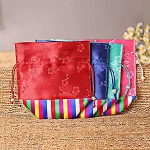 [하프클럽/]사각 복주머니 노랑 답례품포장 명절선물포장 선물