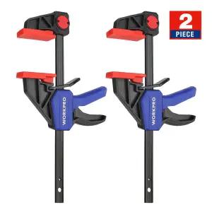 호환  WORKPRO 1-2PC 래칫 바 클램프 세트 6인치150mm 퀵 릴리스 및 목공용 한 헤비듀티 바 클램프스프레더