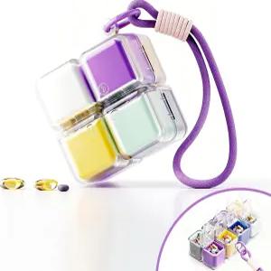 핀보트릭스 알약 정리함 접이식 여행용 매직 큐브 생선 기름 품 보충제 설탕용 대형 일일 케이스