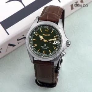 SPB121J1 알피니스트 데이데이트 200미터방수 그린 다이얼 남자 가죽 시계 d7