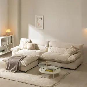 BIF보루네오 보루네오 클라우드 아쿠아텍스 패브릭 4인+스툴소파