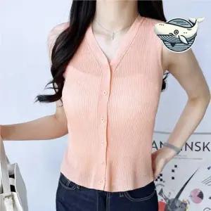 여름 필수 아이템 브이넥 슬리브리스 니트  용 여름 볼레로 니트 롱 썸머 그물 얇은 루즈핏 숏 크롭