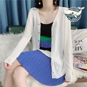 여름 데일리 가디건 간절기 사무실 썸머 가디건 비치 롱 크롭  용 여름 얇은 로브 숄 그물