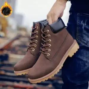 남성 겨울 캐주얼화 방한화 털 워커 부츠 스트랩 신발