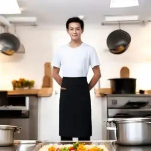 앞치마 방수 허리 쉐프 반 70cm 남성 랩 긴 서빙 미니 카페 짧은 이쁜