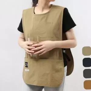 앞치마 남성 작업용 바리스타 주머니 방수 여성 끈없는 조끼형