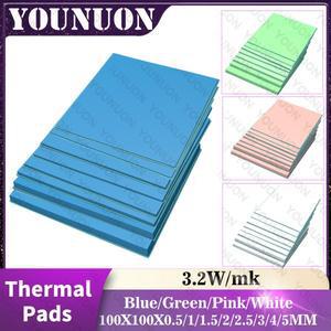 1PCS 100x100x0.5mm 1mm 2mm 3M 호환m 4mm 파란색 흰색 녹색 조합 열 패드 냉각 전도성 실리콘