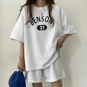 3컬러 영문 레터링 프린팅 여성 반팔 반바지 셋업 LK SS30