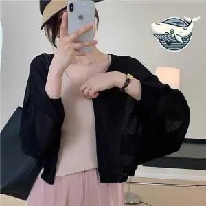 여름 필수 얇은 볼레로 가디건 레이어드 패션 여름 카디건 썸머 그물 여성 볼레로 숏 크롭  루즈핏