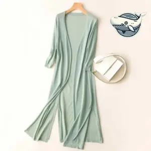 여자 여름 얇은 롱가디건 시원한 재질 사무실 볼레로 숏 여름 로브 숄 그물 카디건 크롭 니트 비치