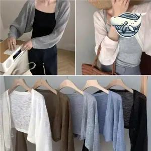 여름 가볍고 여성 볼레로 가디건 다양한 볼레로 여성 미니 긴팔 가디건 반팔 여름 니트