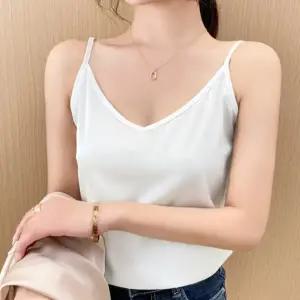 여성 브이넥 민소매 끈나시 여름 이너 나시티 레이어드 시원한
