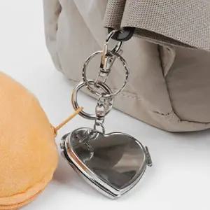 [하프클럽/]접이식 양면 스텐 미니 손거울 열쇠고리