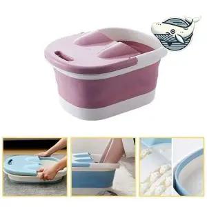 편리한 접이식 족욕기 핑크 수납형 족욕 통