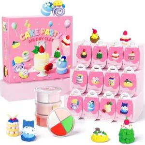에어 드라이 클레이 키트 히타티 케이크 테마 모델 매직 조각 도구와 튜얼이 있는 성형 2박스 안전하고