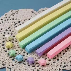 1080장 별 오리가미 종이접기 양면 단색 행운의 장식 DIY 핸드 아트 공예 6색