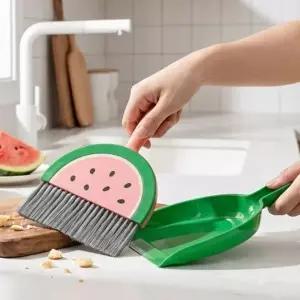 고급 미니 청소 빗자루 쓰레받기 먼지 제거 브러시_24993868