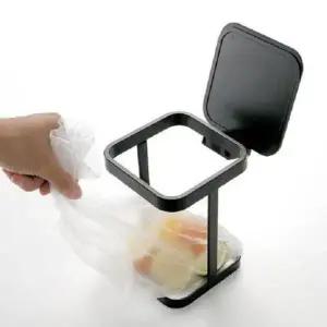 다용도 미니 음식물 철재 쓰레기통 비닐 홀더 주방 휴지통 씽크 대용 가정용 인테리어_24995163