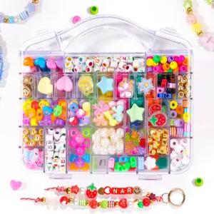 DIY 가방 참 만들기 키트 구슬 열쇠고리 크리스마스 파티용 편지 가족 활동 예술 공예 보석 용품 맞춤형