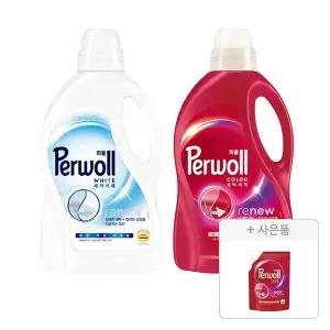 퍼울 화이트 본품 1.9L, 1개+퍼울 컬러 본품 1.9L, 1개+증정(세탁세제 (컬러, 다양한 색상 의류용), 300 ML, 1개)