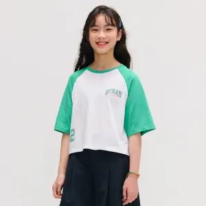 [오션스카이] [2color] 여아 크롭 반팔 T-shirt