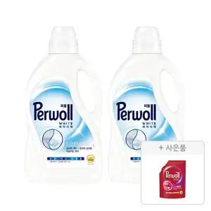 퍼울 화이트 본품 1.9L, 2개 + 증정(세탁세제 (컬러, 다양한 색상 의류용), 300 ML, 1개)