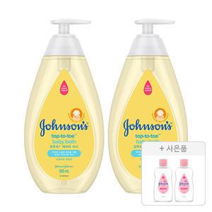 존슨즈 탑투토 바스 500ml, 2개 + 증정(베이비오일 125ml, 2개)
