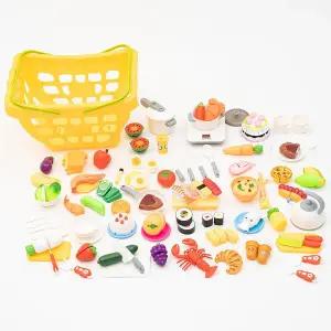 [플레이맥스][업그레이드90종]대형바구니+피크닉+야채과일자르기+화이트소꿉세트(색칠공부20장증정)/주...