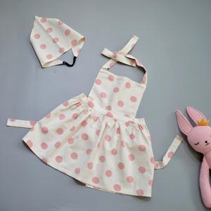 세맘스 프릴 유아앞치마+두건+네임라벨 3종세트 공주앞치마