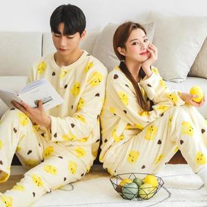 [글램공감]인조밍크 병아리(1) 삐약이 극세사 수면잠옷 투피스 상하세트