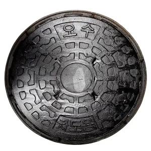 오수맨홀 뚜껑 교체 원형 주철 오수맨홀뚜껑 600mm 이면도로용