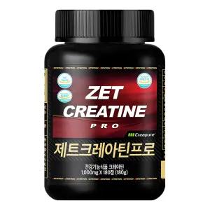 제트크레아틴프로 크레아퓨어 1000mg 180정 모노 100% 운동전 에너지 보충제 헬스 부스터
