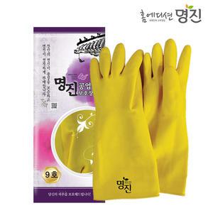 명진 공업용 고무장갑 9호 1켤레 작업용 수산용 노랑 고무장갑