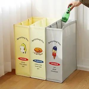 [네이쳐리빙]뉴트로 슬림 대용량 반전매력 재활용 분리수거함3P