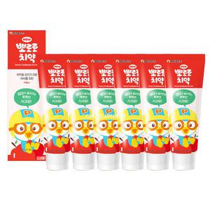 뽀로로 치약 90g 6개 사과향/저불소 유아 어린이 키즈