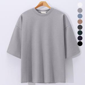 데일리 오버핏 분또 스판 7부 티셔츠 무지 여름 남녀공용 빅사이즈