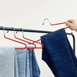 빨간맛 코팅 논슬립 바지걸이레드 20개