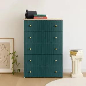 카밀라 템바보드 우드상판 5단 서랍장 인테리어 수납장