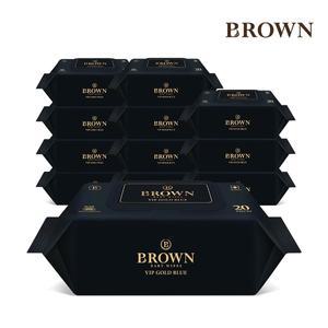 브라운물티슈 VIP 골드 블루 20매 휴대용 캡형 12팩