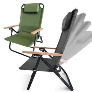 크로퍼스 4단 각도조절 접이식 모션 릴렉스 체어 각도조절 캠핑의자 블랙