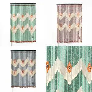 나무 구슬발 l 빈티지 레트로 인테리어 소품 목각발 우드발 현관문발 공간분리 현관 가리개 커튼