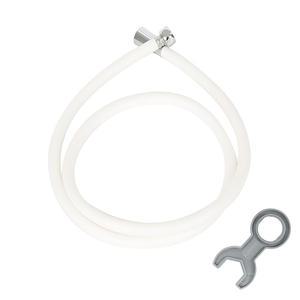 두진바스 꼬임방지 튜브형 샤워호스 1.5M 화이트, 1개