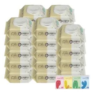 깨끗한나라 오곡 물티슈 캡형 100매 24개+포켓 휴대티슈 10매 4개